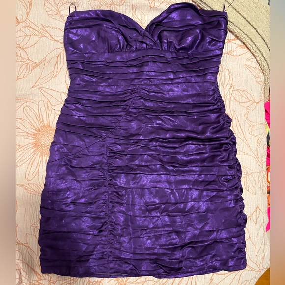 NWT Zara Purple Strapless Dress - Picture 5 of 6